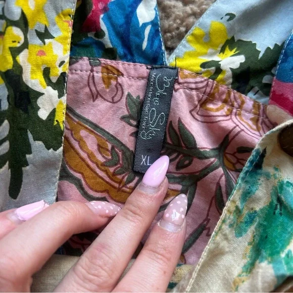 Bohemian Patchwork Wide-Leg Jumpsuit - Multicolor blue sky size xl - Picture 3 of 5